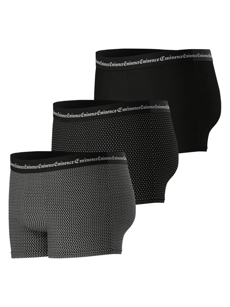Lot de 3 boxers homme Business Print   Noir