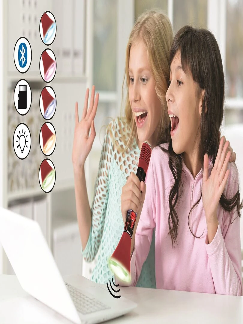 Micro Karaoké Sans Fil Avec Enceinte Bluetooth® Intégrée  Lumières Et Changement De Voix The Voice   N/A