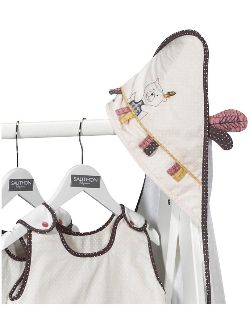 Sortie de bain 75x75cm et son gant en coton beige SAUTHON Beige