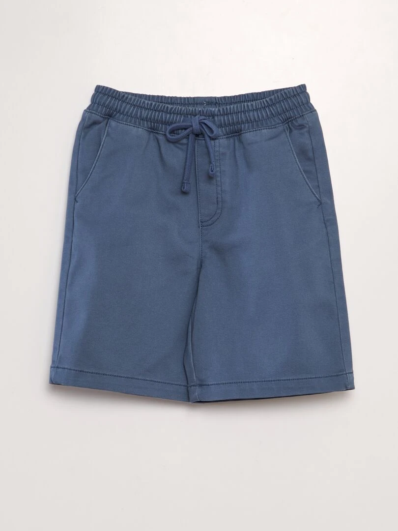 Bermuda à taille élastiquée Bleu