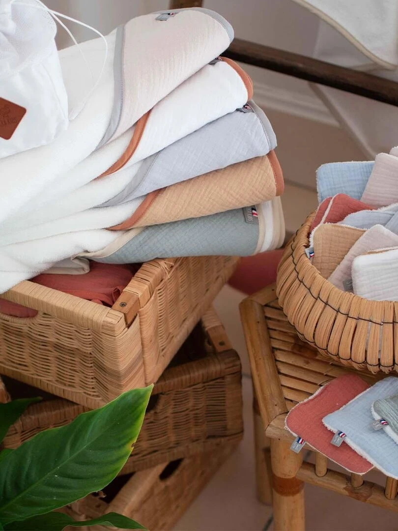 Cape de bain en gaze de coton  Jeanne   Vert d'eau