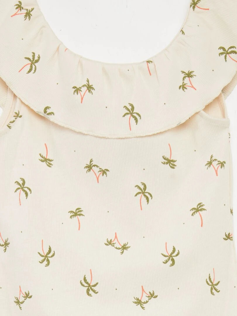 Robe en maille côtelée à col bardot   Blanc