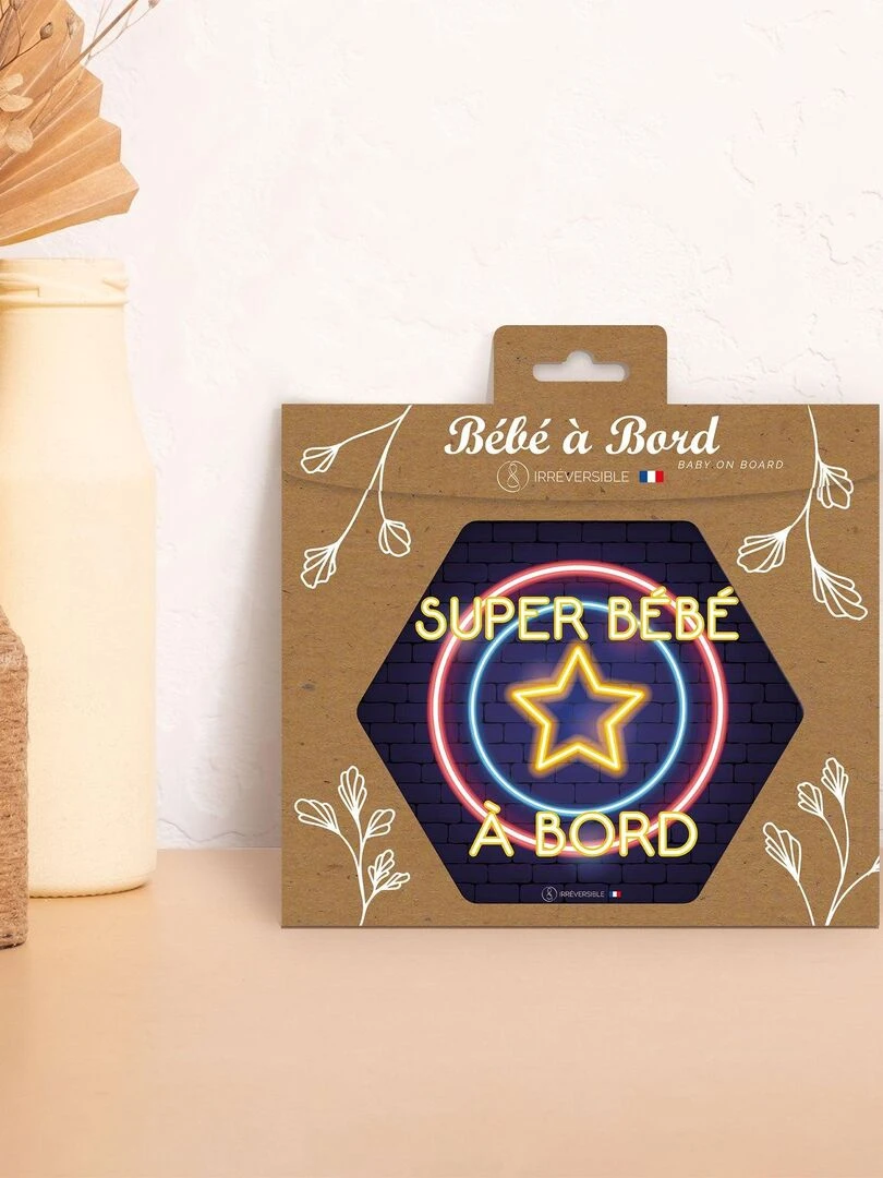 Adhésif / Autocollant bébé à bord   Captain américa néon   Bleu