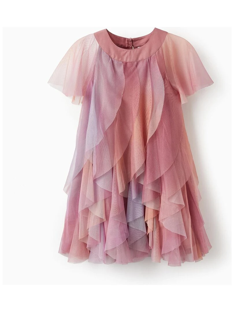 Robe en tulle pour fille 'Special Days' manches courtes CÉRÉMONIE Rose