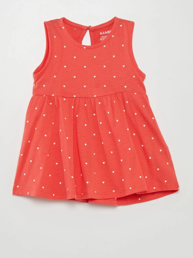 Robe sans manches à motif ROUGE