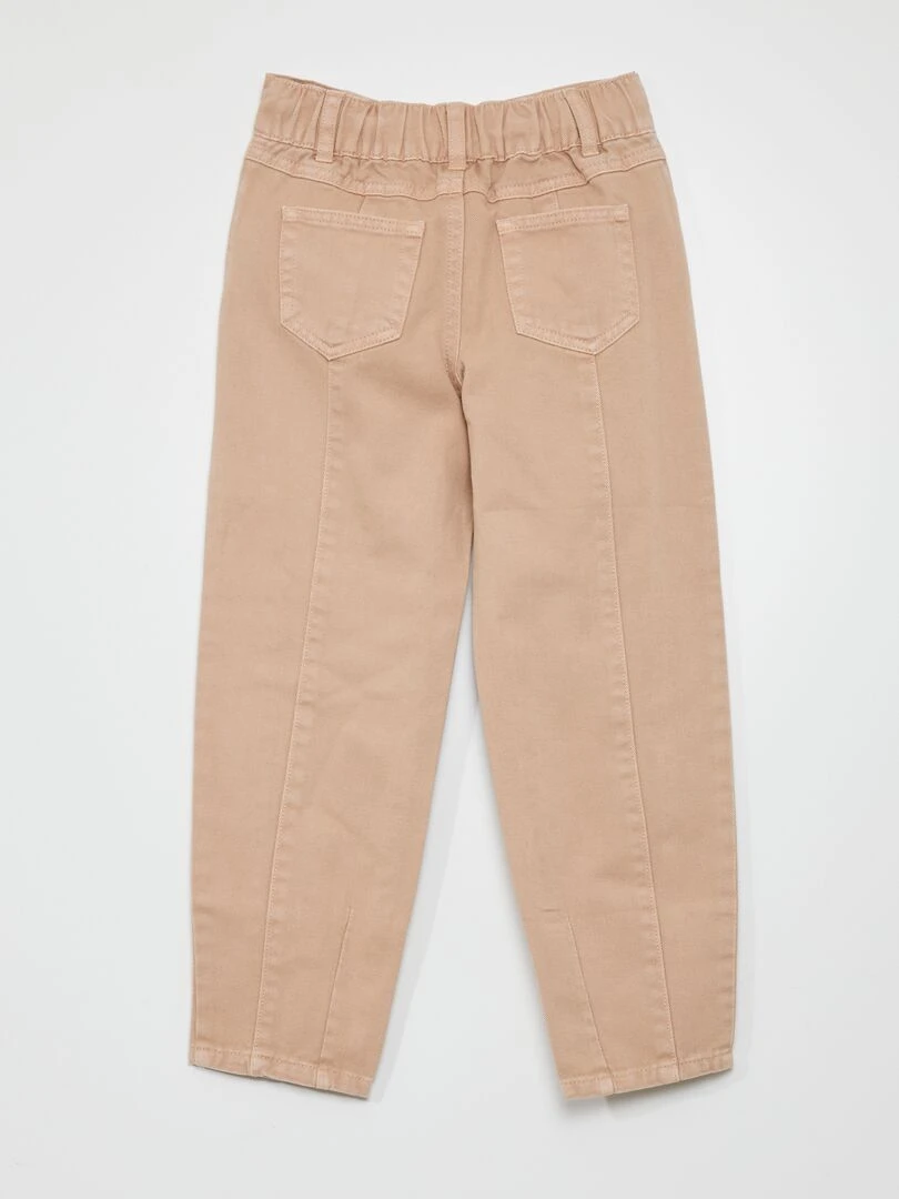 Pantalon denim forme ballon Beige