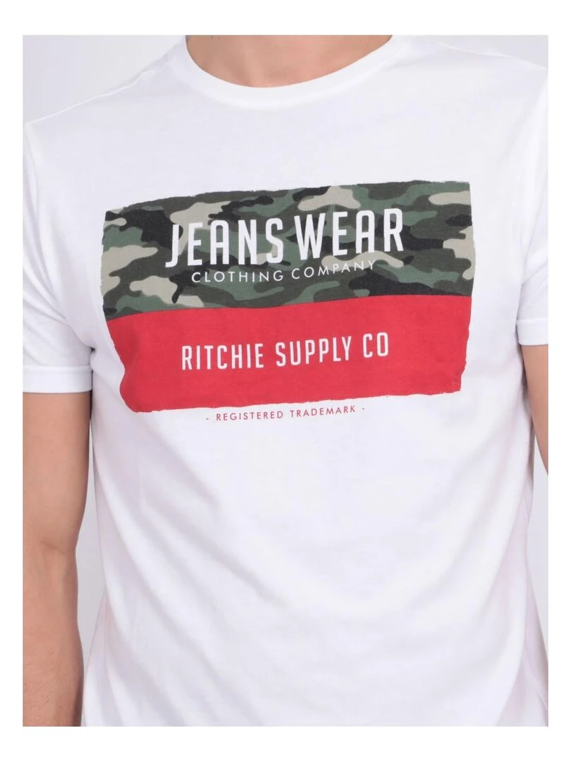 T shirt col rond NALTINO   Blanc