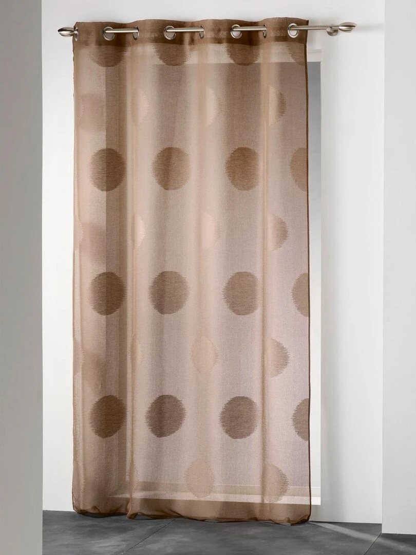 Voilage en jacquard design à pois Marron clair