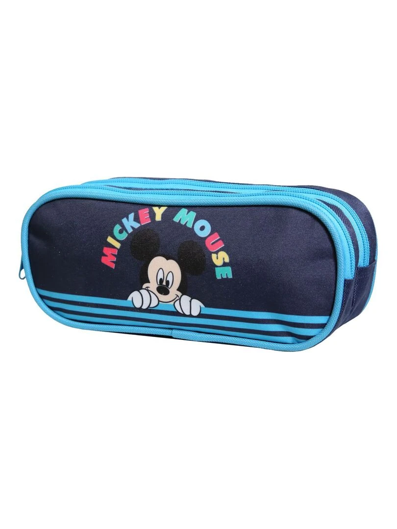 BAGTROTTER Trousse scolaire 2 compartiments Disney Mickey Bleue Bleu