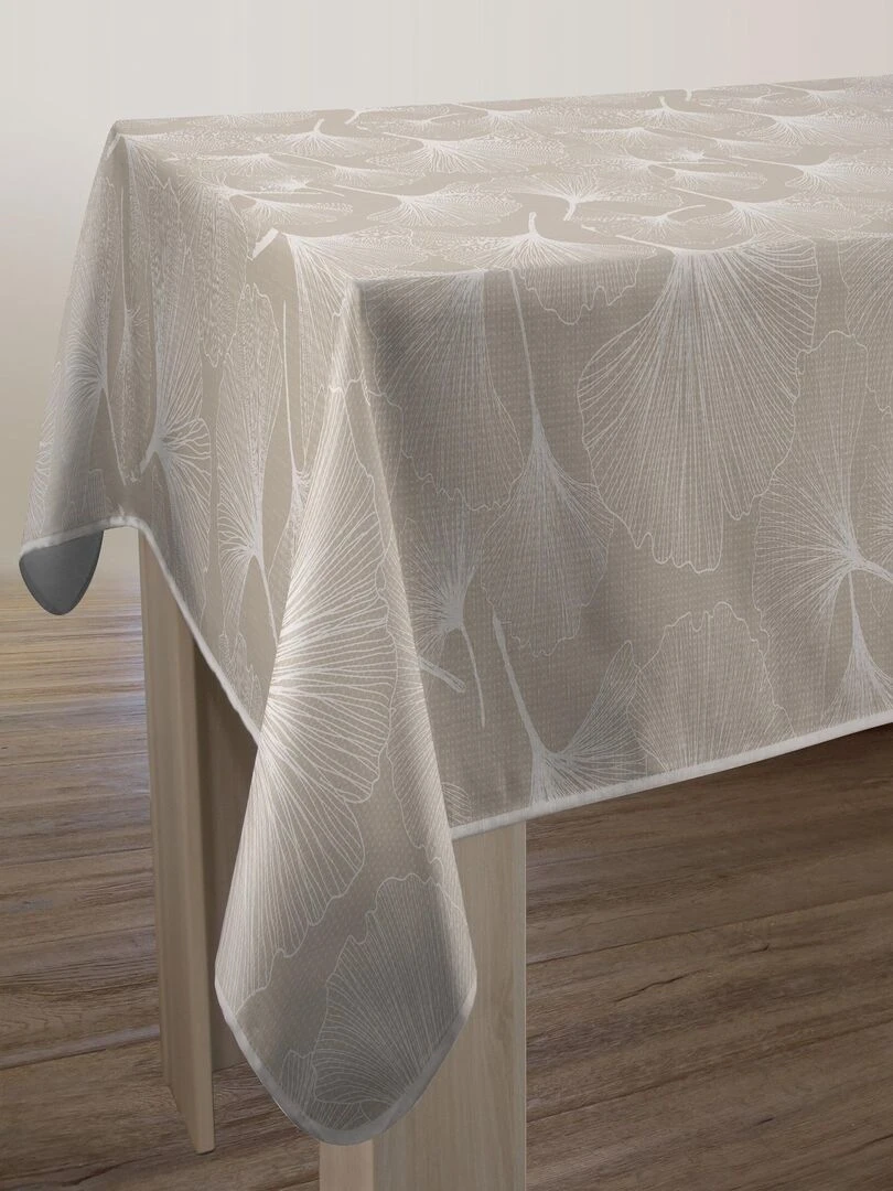 Nappe Anti taches Biloba ficelle   Carrée 150 x 150 cm   Beige