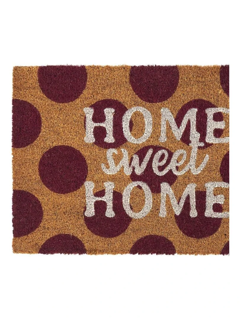 Paillasson Coco 40x60 cm pois Home Sweet Home   Marron