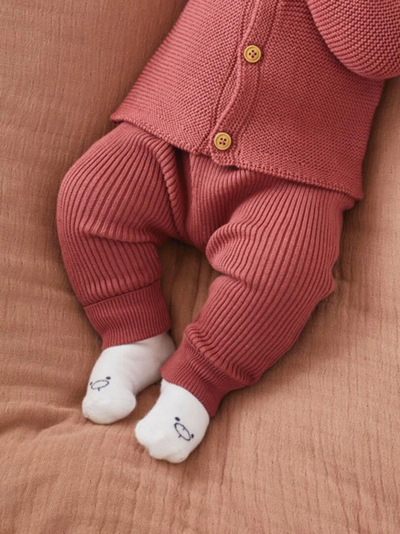 Pantalon en tricot lie de vin Noukie's Rouge