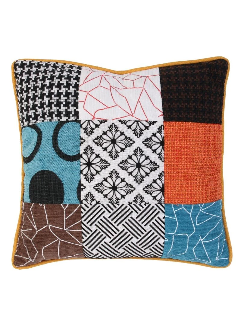 Coussin patchwork déhoussable 40x40 cm Multicolore