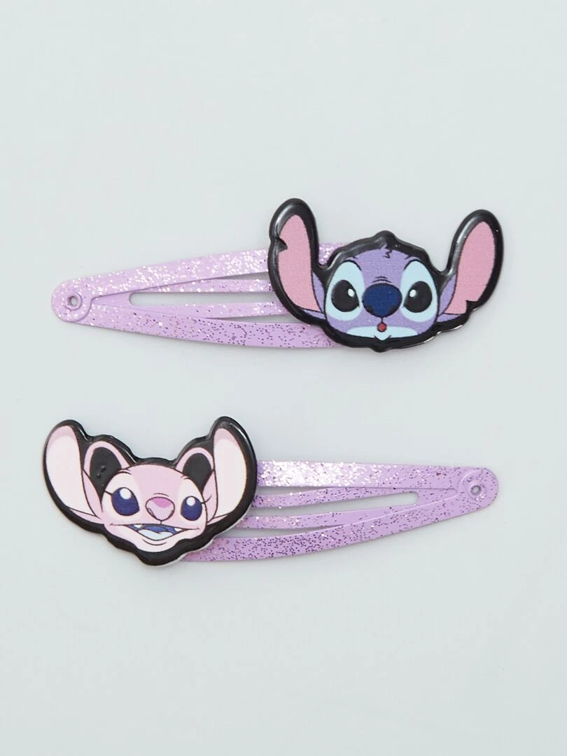 Pince clic clac 'Stitch' Lot de 4 Rose