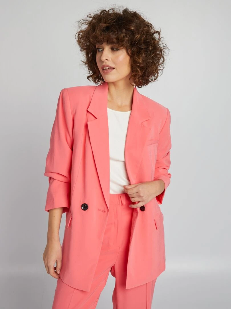 Veste de tailleur longue   Rose
