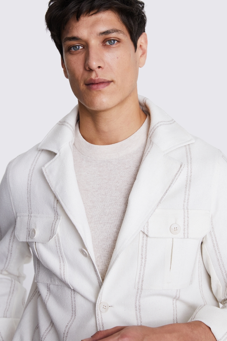 Navy Denim Three Pocket Shacket   Buy Online at Moss