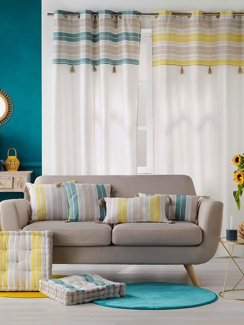 Coussin de sol Naturaline Jaune