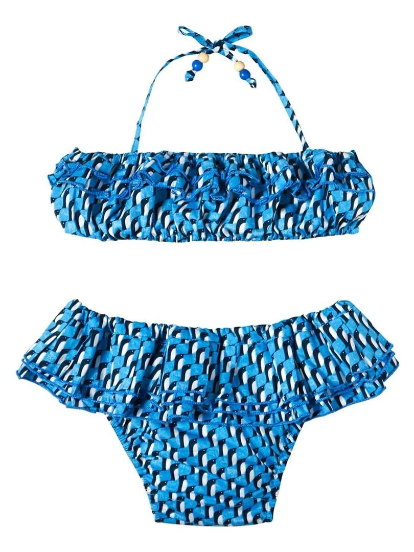 Maillot de Bain 2 Pièces Fille Pingouins Roi SWAN 'LA FAUTE A VOLTAIRE' Bleu