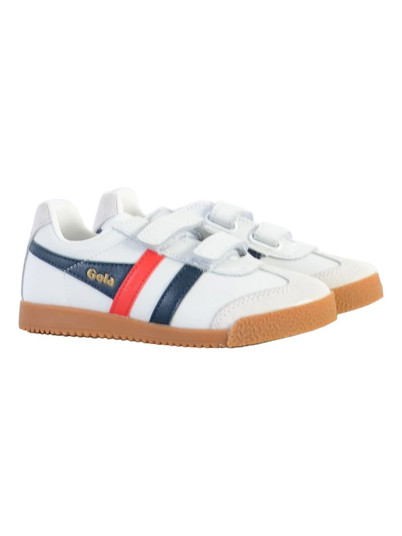 Basket Cuir Enfant Gola Harrier Leather Strap   Blanc