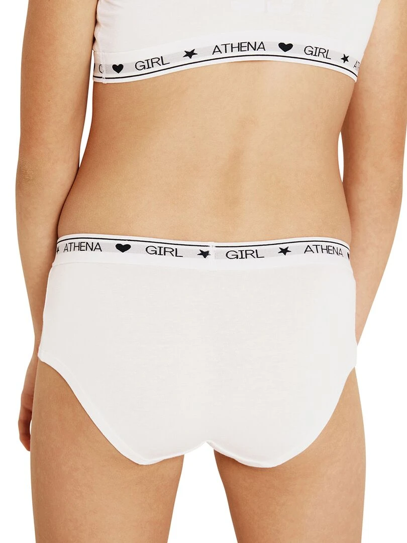 Lot de 2 boxers fille Coton Ultra Doux Girl by   Blanc