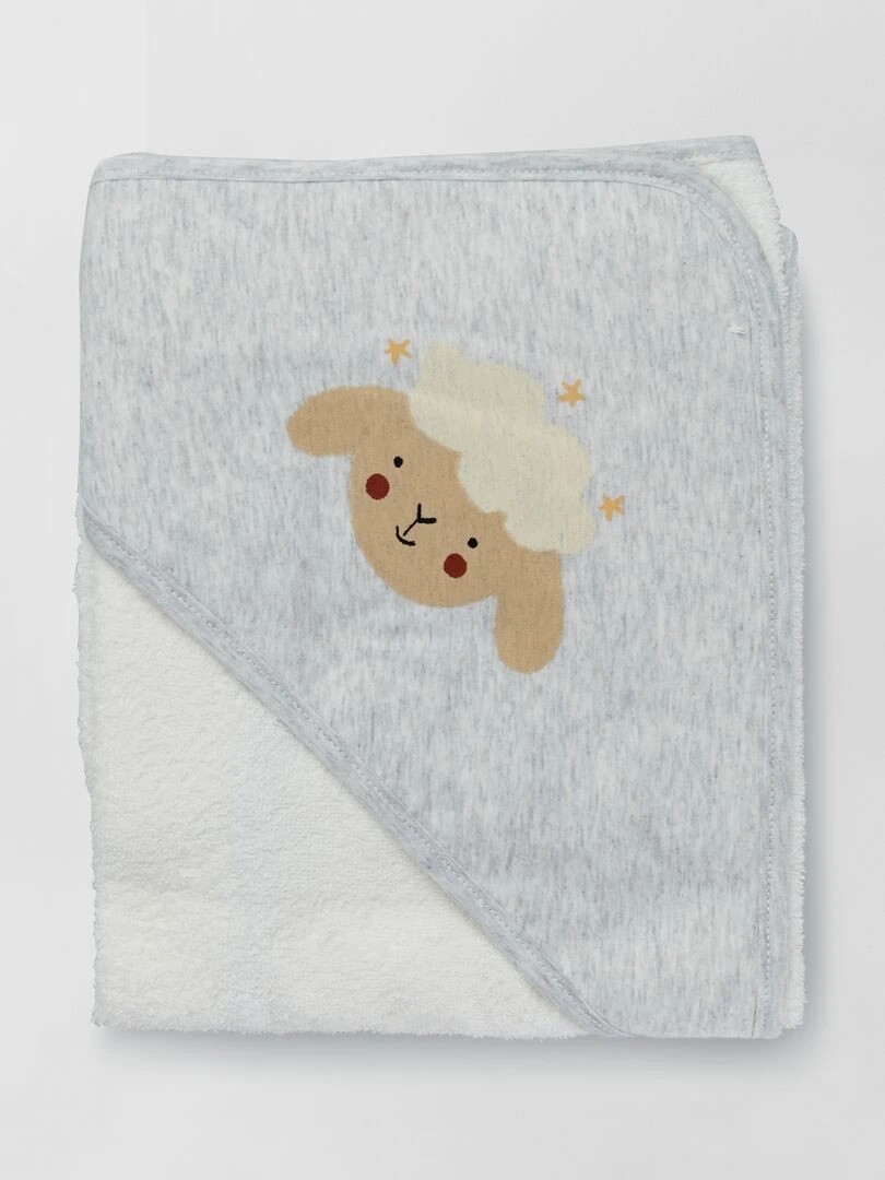 Ensemble cape de bain + gant de toilette   mouton
