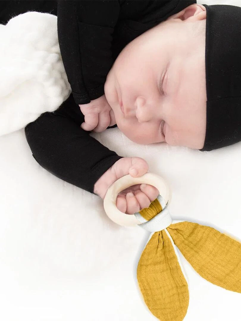 Anneau de Dentition en Coton Bio Honey   Beige