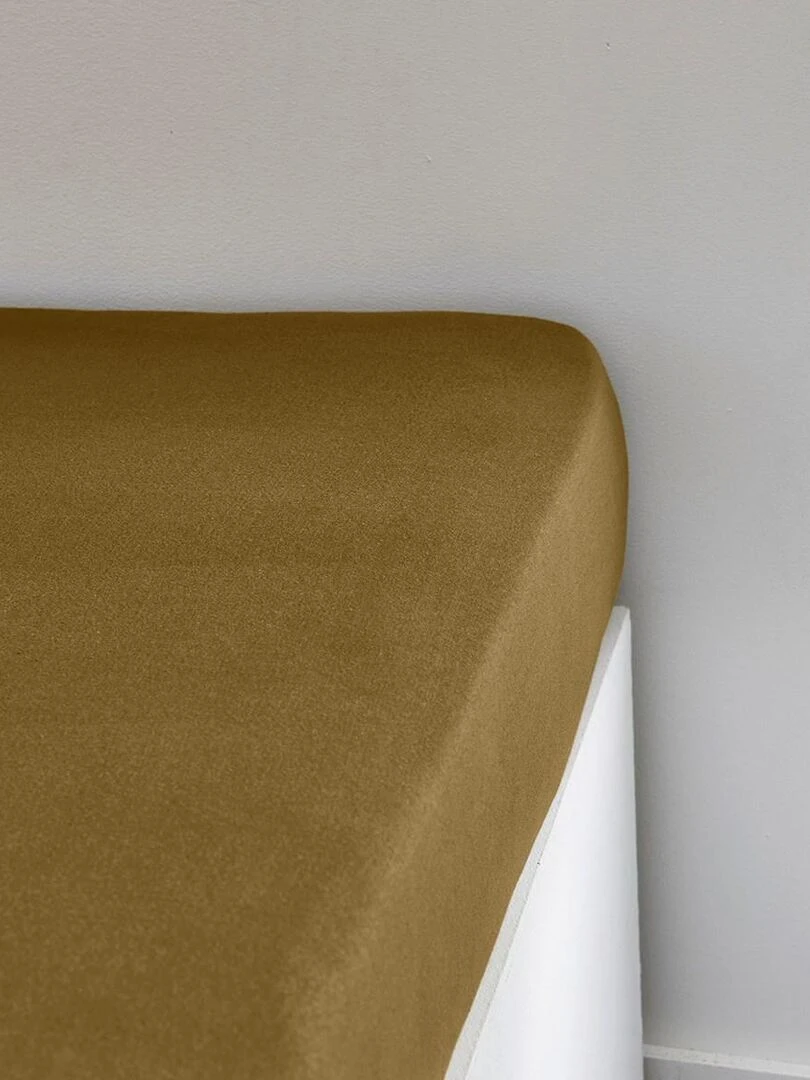 Drap housse 2 personnes uni 'ESSENTIAL' 'TODAY' Bronze