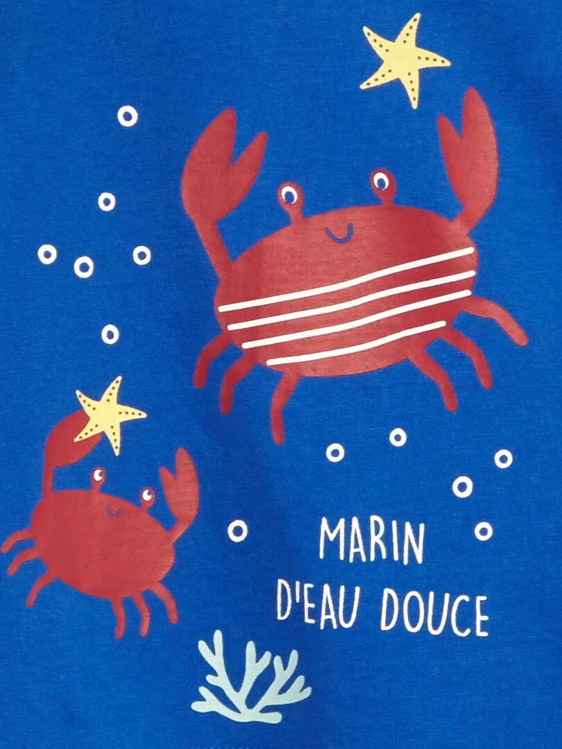 Pyjama d'ensemble crabe 2 pièces Bleu