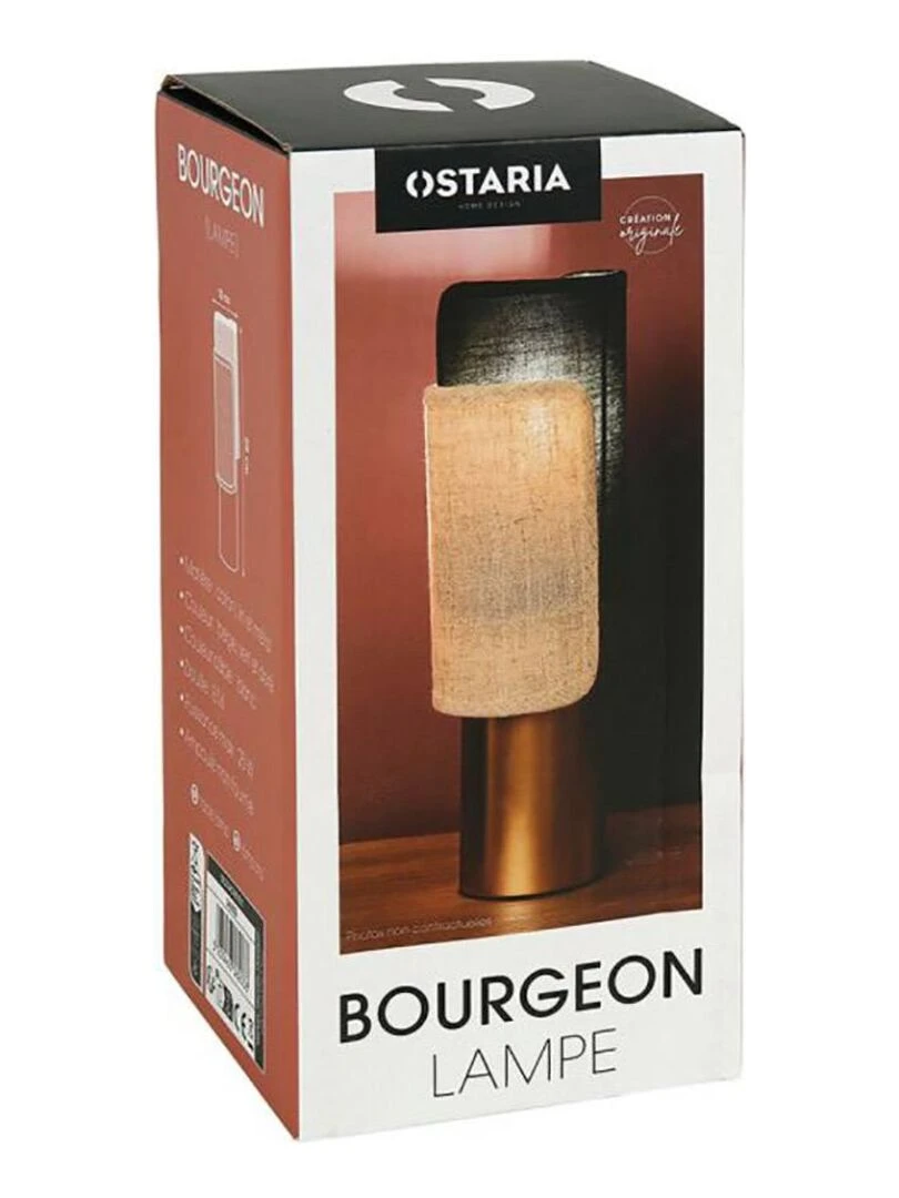Lampe métal coton lin Bourgeon vert   Vert