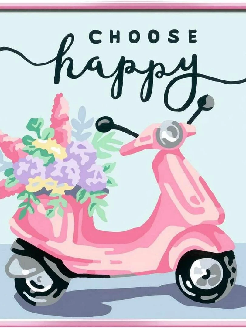 CreArt Peinture au numéro : Carré   Choose happy   N/A