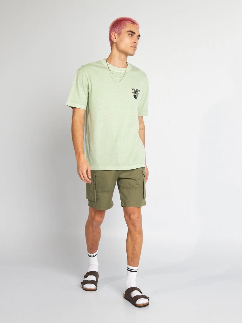 T shirt à imprimé poitrine   Vert