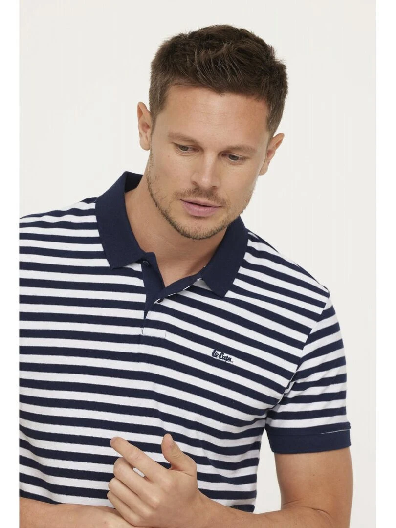 Lee Cooper   Polo manches courtes coton regular BOMPI   Bleu marine