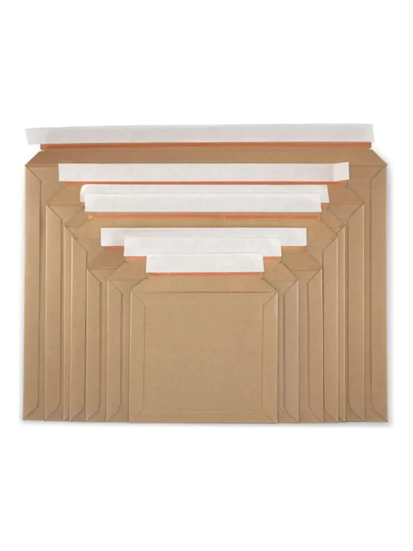 25 pochettes cartonnées fermeture adhésive   33 4 x 23 4 cm   Marron