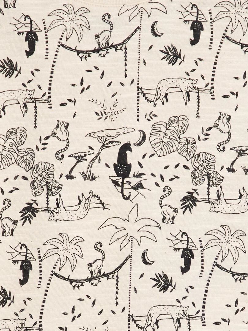 T shirt imprimé jungle Beige