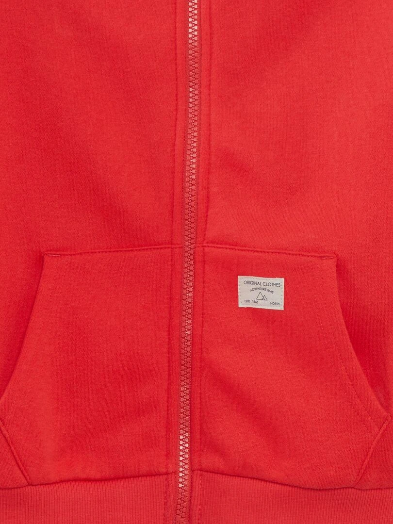 Sweat zippé à capuche Rouge