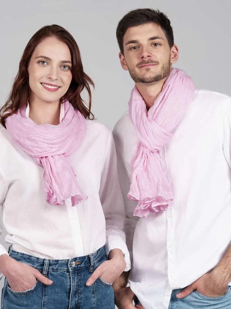 Chèche coton Uni Rose