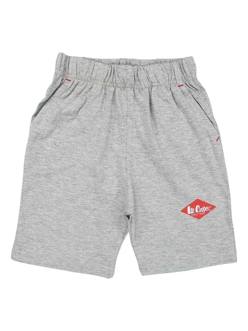 Lee Cooper   Ensemble T shirt bermuda garçon Imprimé Logo   Gris