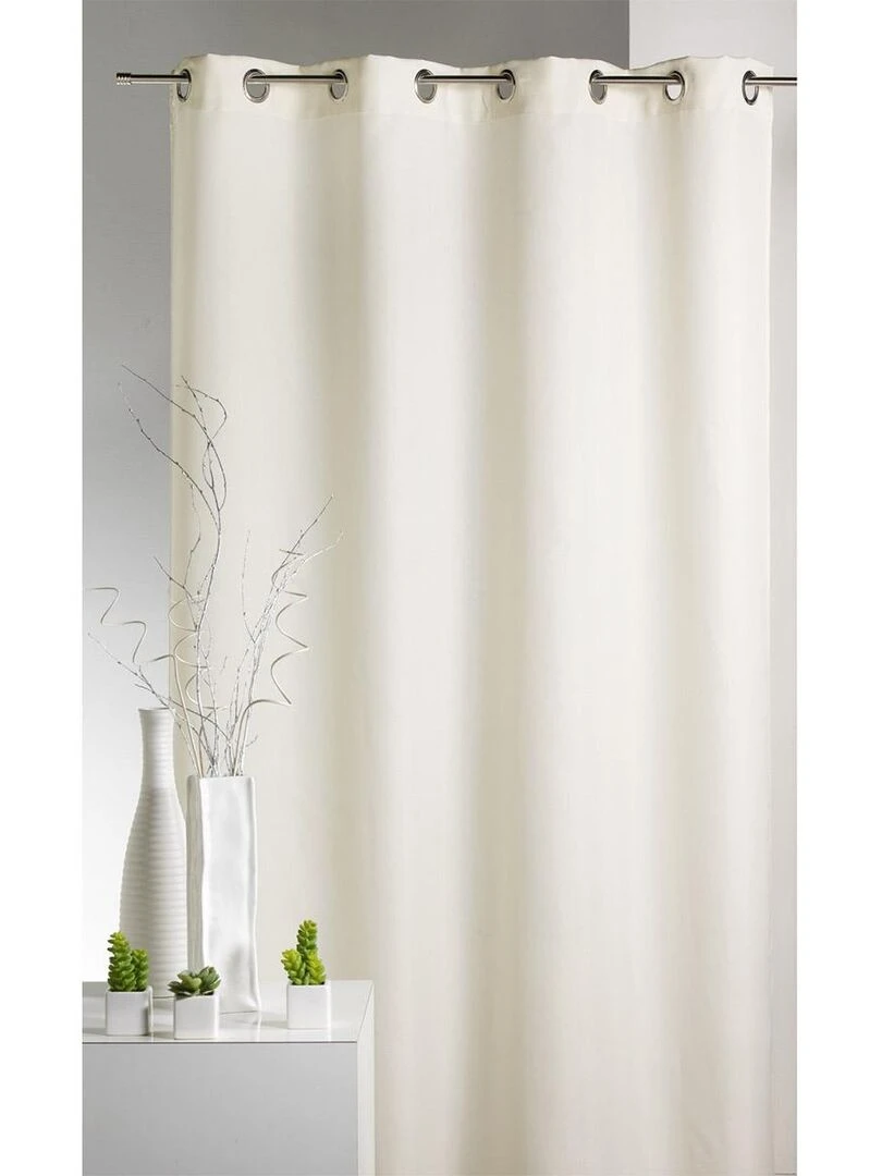 Rideau d'Ameublement en Microfibre Uni Blanc cassé