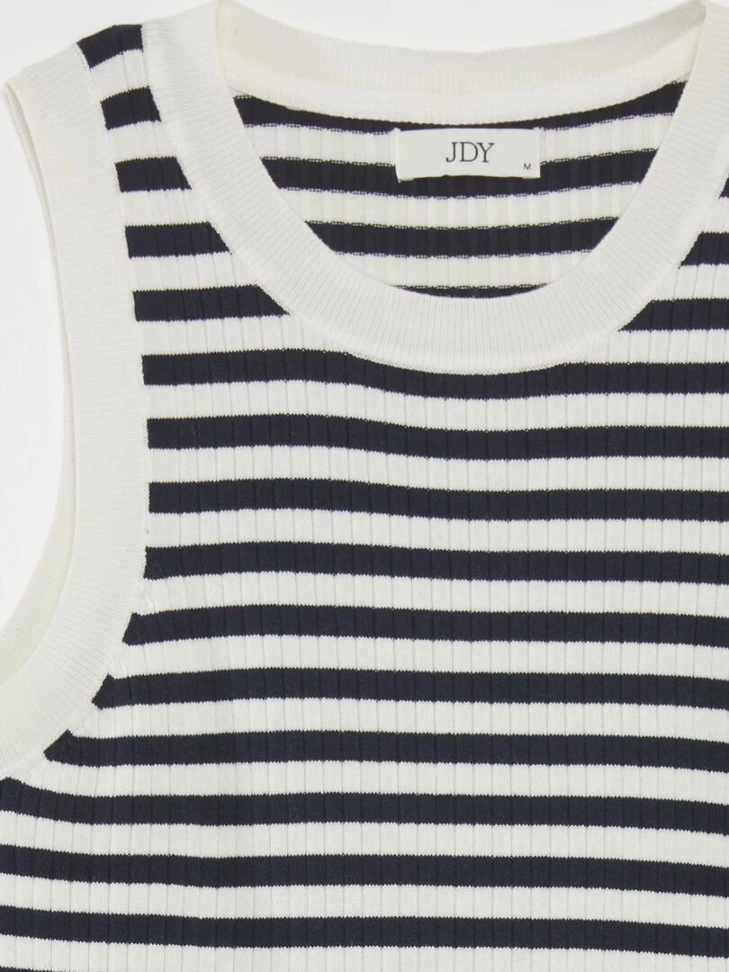 Débardeur en maille côtelée rayé 'JDY'   Blanc marine