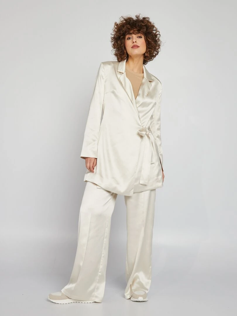 Pantalon en satin Blanc