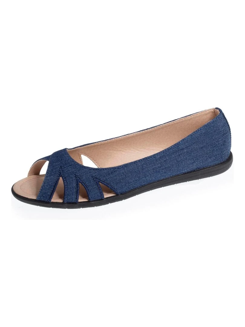 Ballerines Femme ouverte Bleu Bleu Bleu