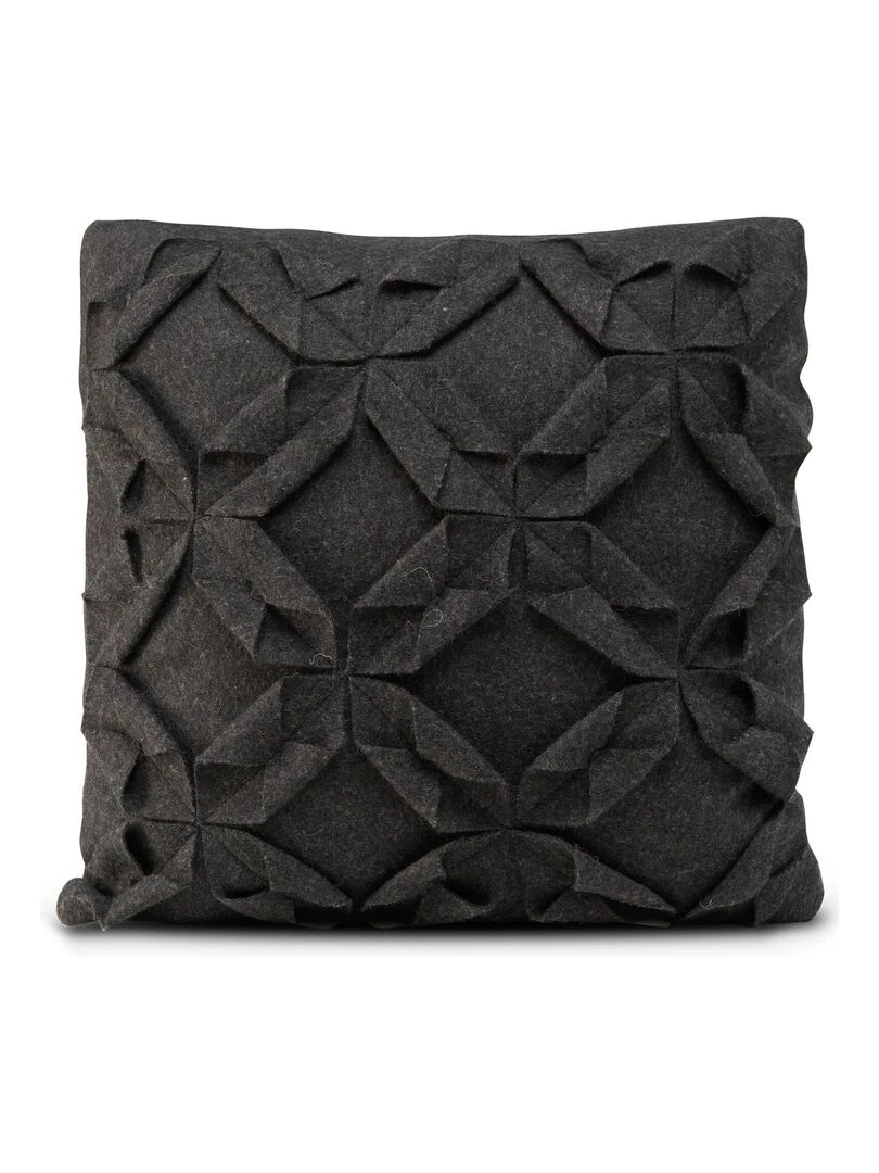 Housse de coussin décoratif Origami felt "Happyfriday" Noir