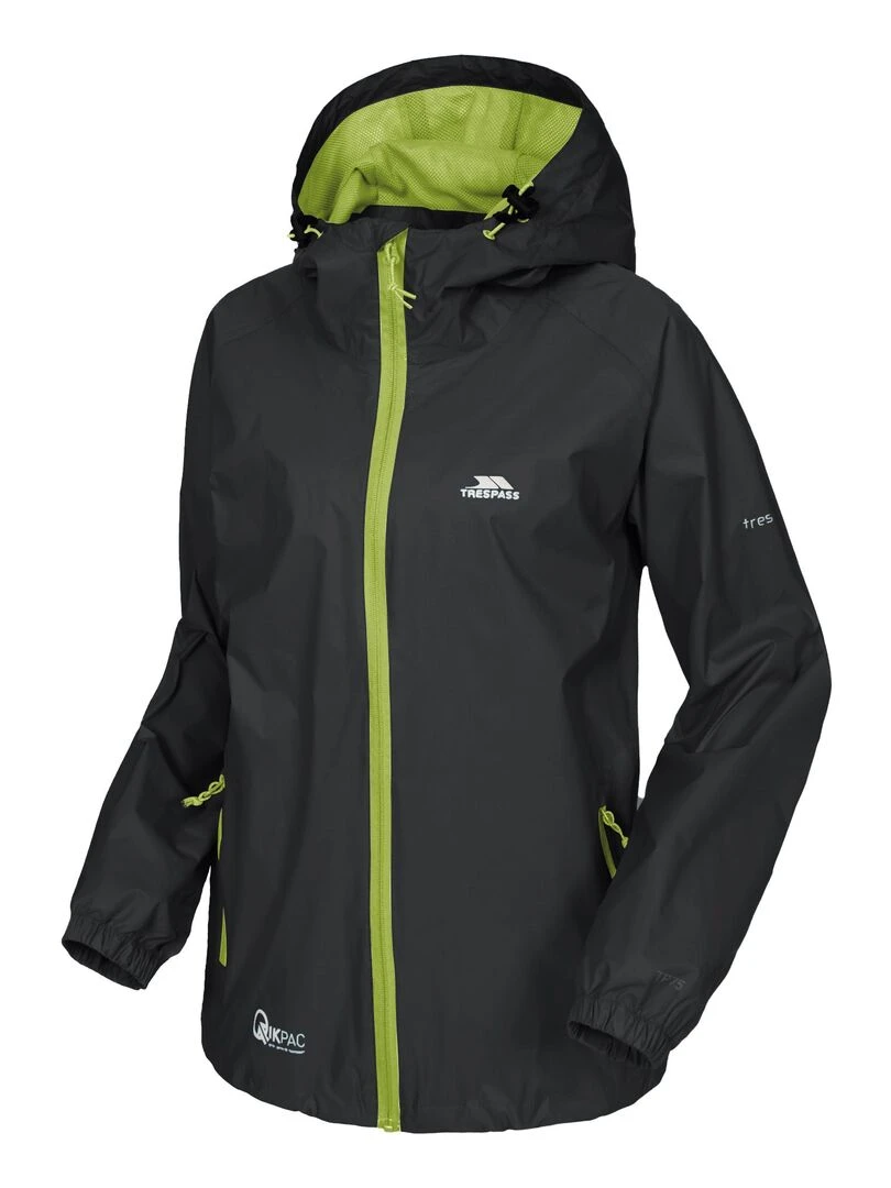 Trespass   Veste imperméable QIKPAC   Noir