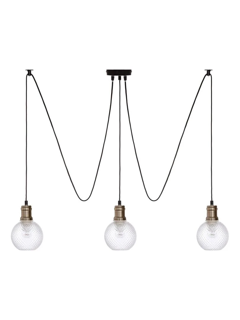 Suspension en verre 3 lampes Kat Transparent
