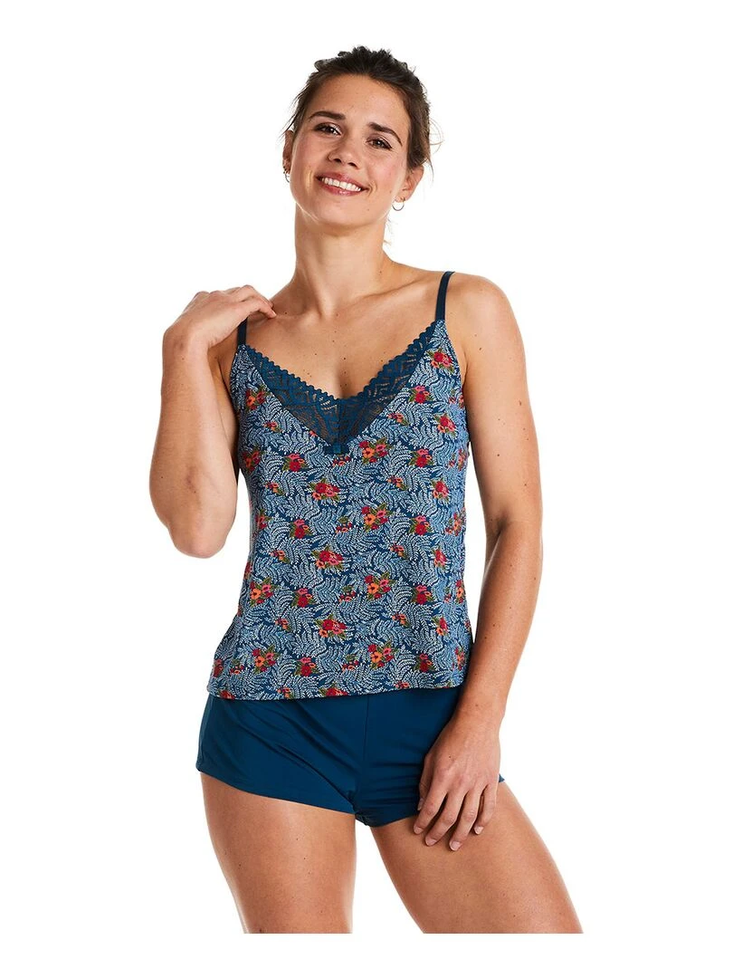 Top short PAPRIKA Pomm'Poire Bleu Rouge Bleu
