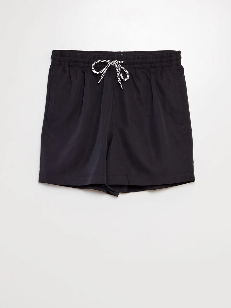 Short de bain uni noir