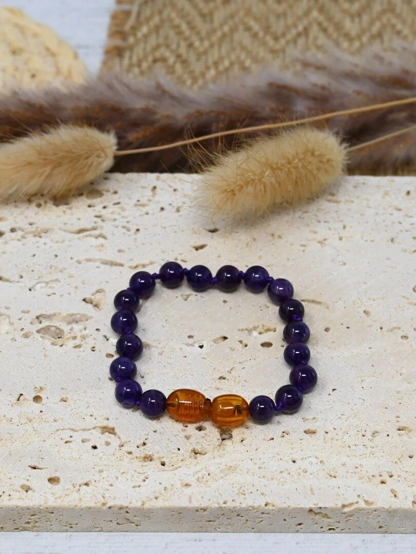 Bracelet Bébé Pierres naturelles : Amethyste Violet