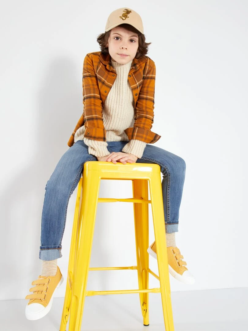 Jean skinny stretch résistant   bleu brut