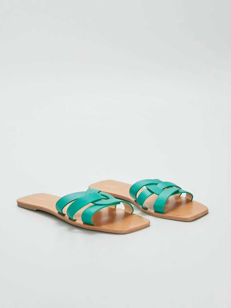 Sandales à brides croisées fantaisie Vert