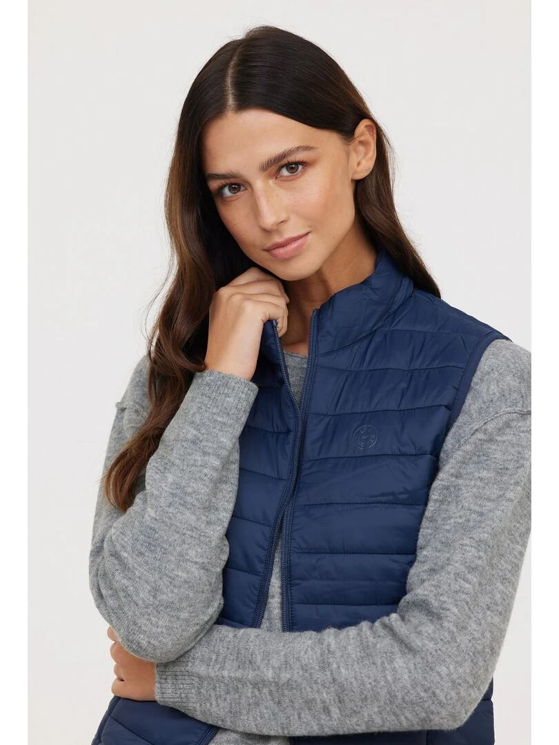 Lee Cooper   Doudoune sans manches polyester col zippé FONYLA   Bleu marine